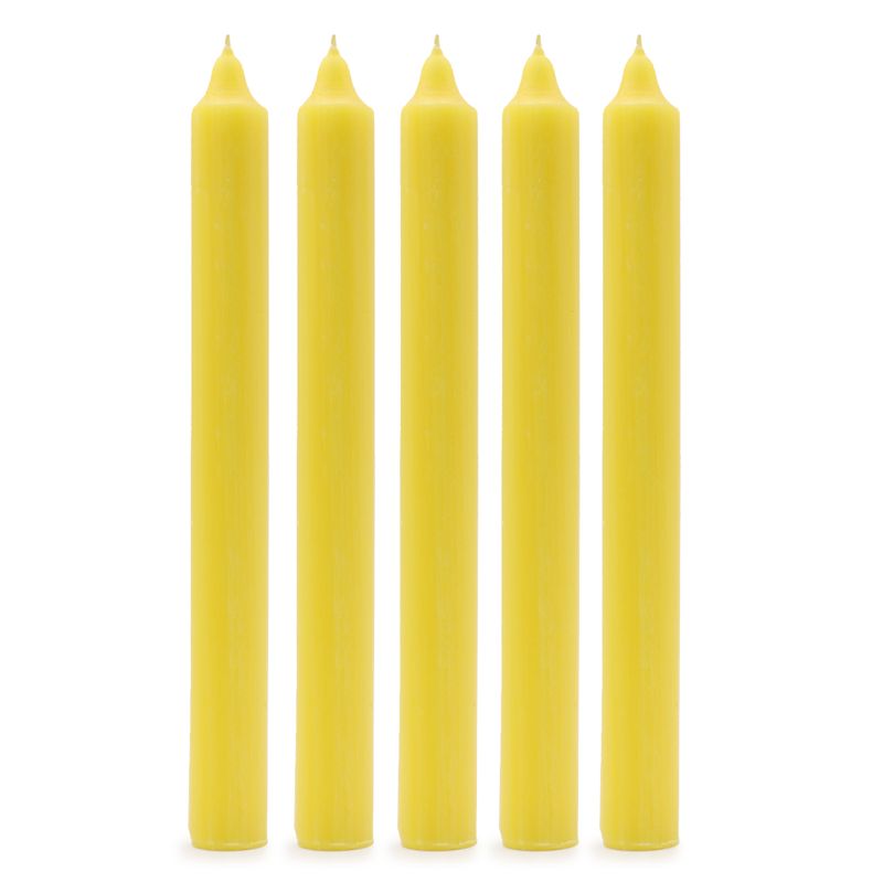 Bulk Solid Colour Dinner Candles - Rustic Lemon