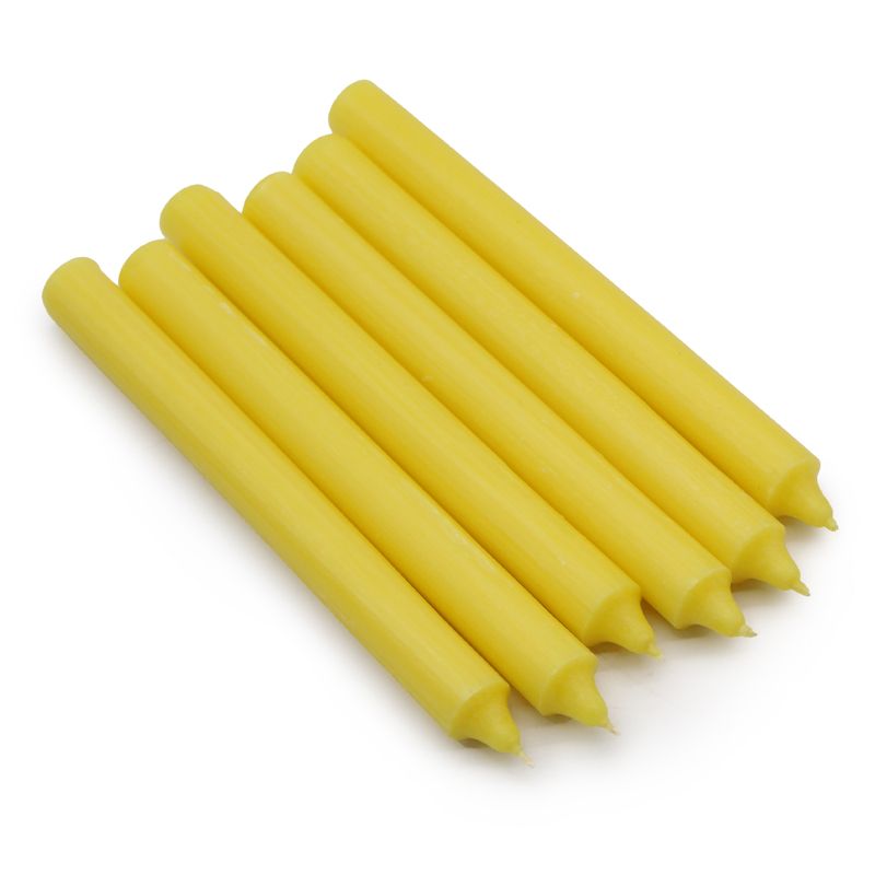 Bulk Solid Colour Dinner Candles - Rustic Lemon