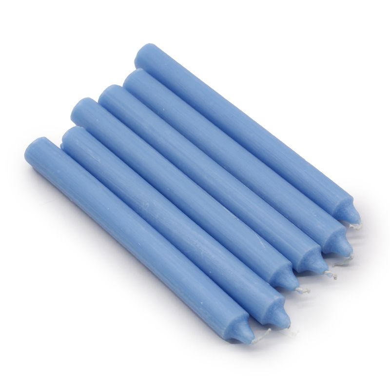 Bulk Solid Colour Dinner Candles - Rustic Sea Blue