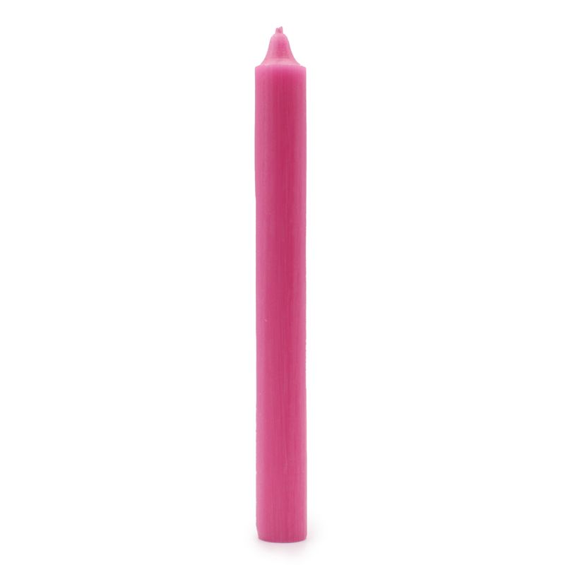 Bulk Solid Colour Dinner Candles - Rustic Deep Pink