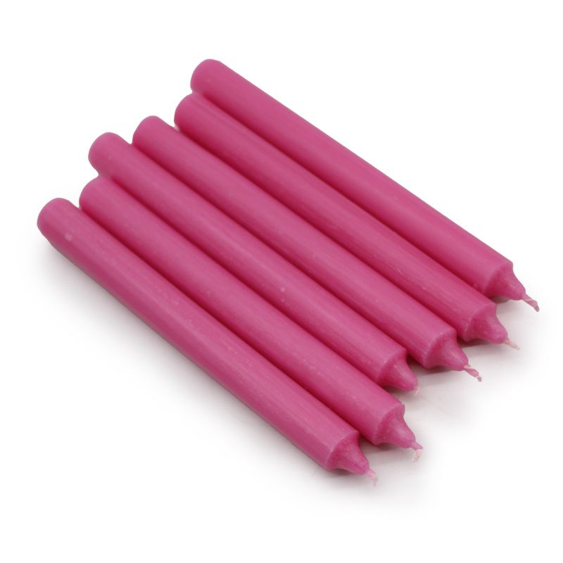 Bulk Solid Colour Dinner Candles - Rustic Deep Pink