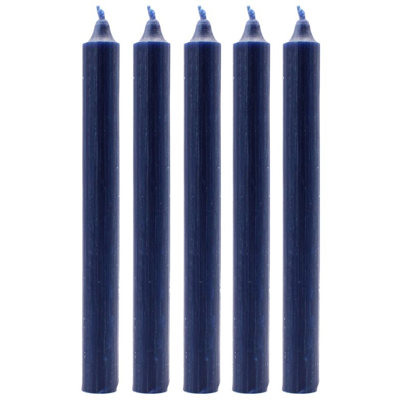 Bulk Solid Colour Dinner Candles - Rustic Navy