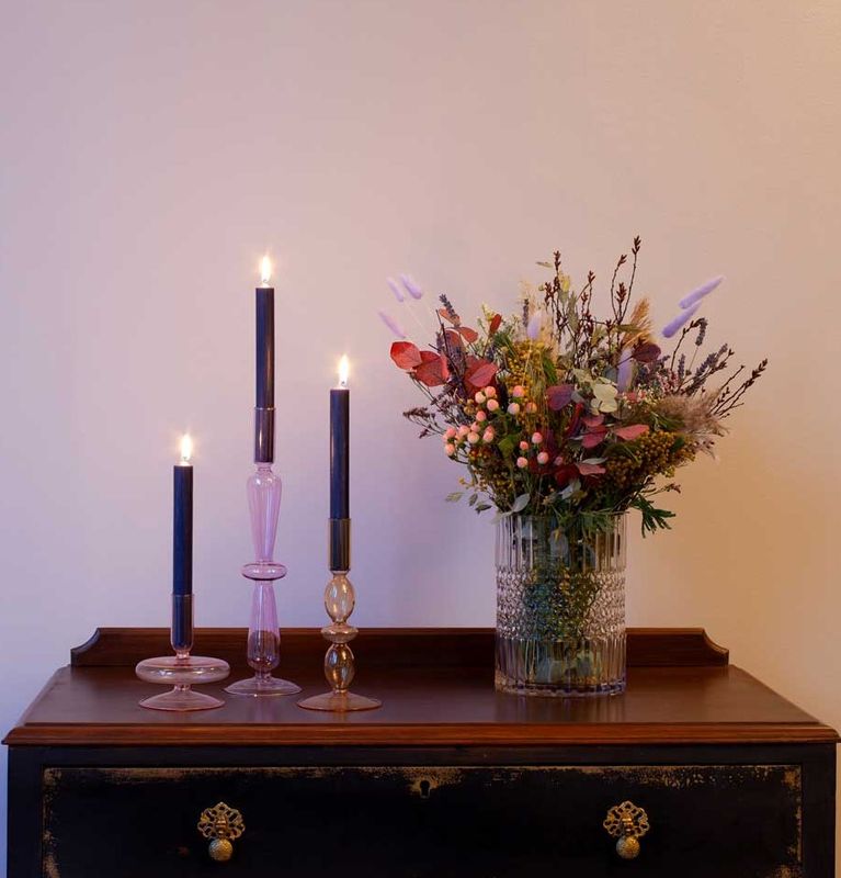 Bulk Solid Colour Dinner Candles - Rustic Purple