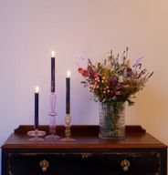 Bulk Solid Colour Dinner Candles - Rustic Purple