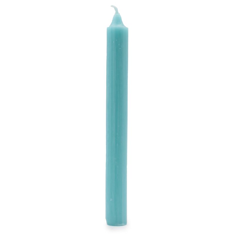 Bulk Solid Colour Dinner Candles - Rustic Aqua