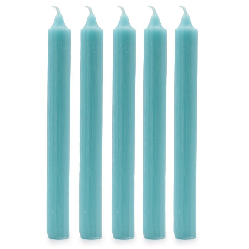 Bulk Solid Colour Dinner Candles - Rustic Aqua