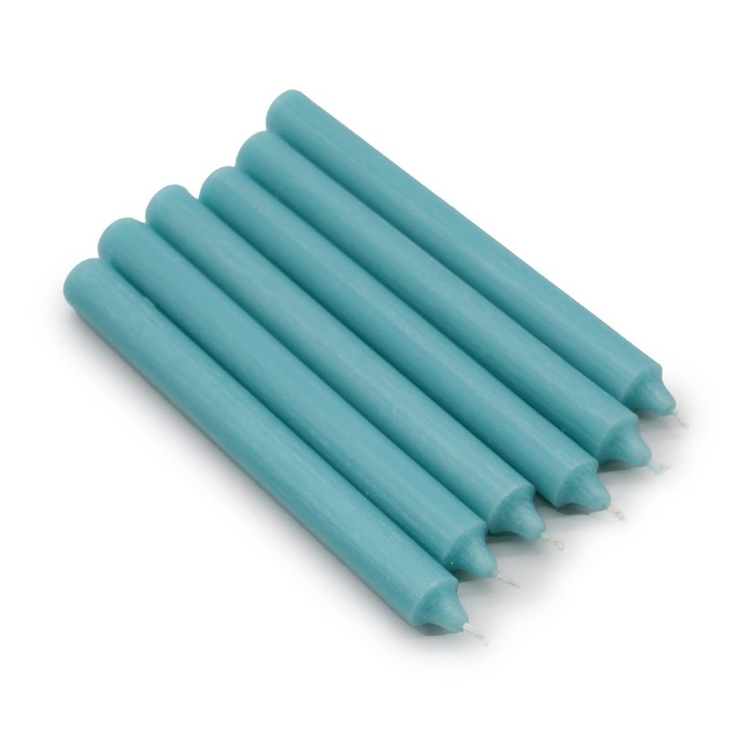Bulk Solid Colour Dinner Candles - Rustic Aqua