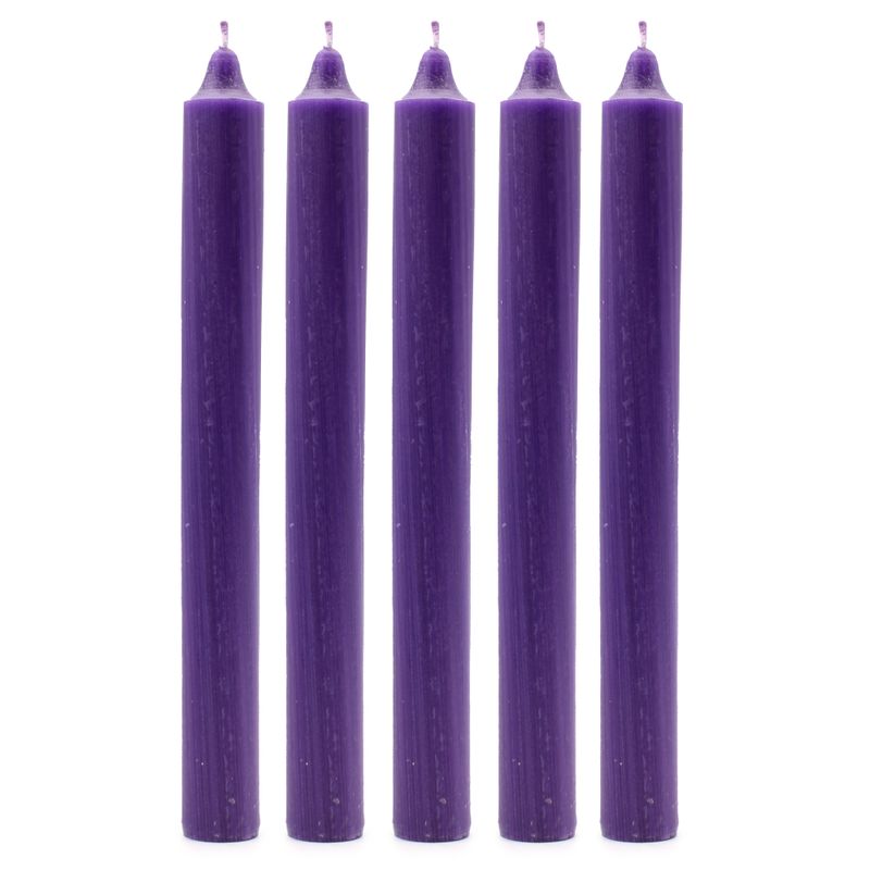 Bulk Solid Colour Dinner Candles - Rustic Purple