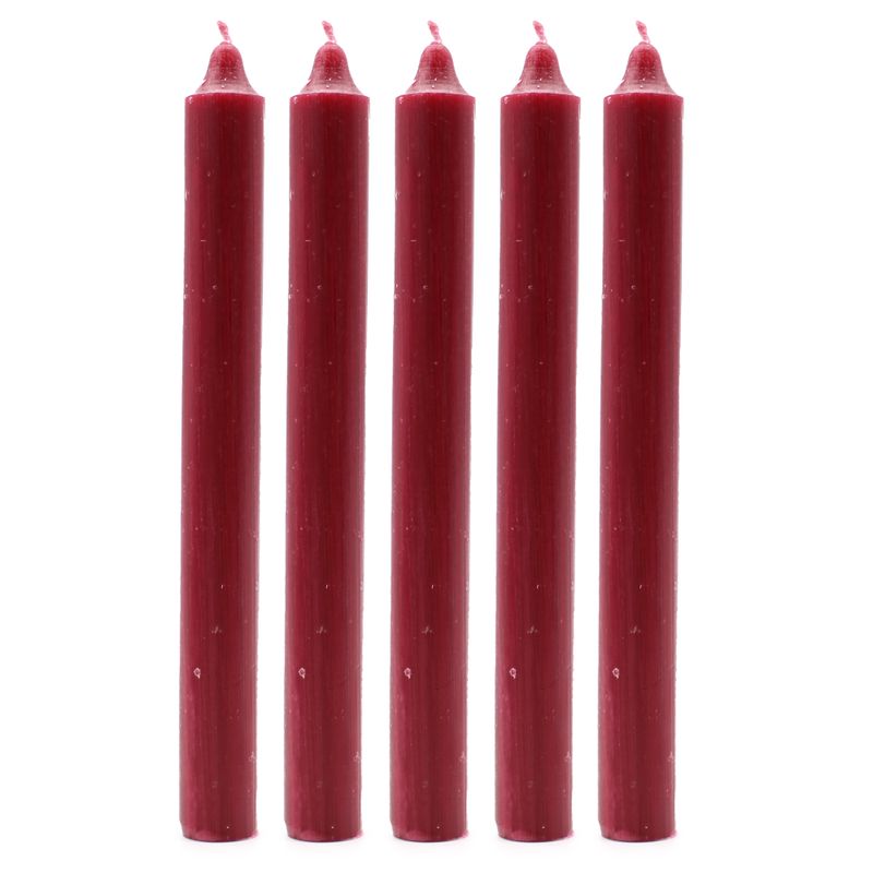 Bulk Solid Colour Dinner Candles - Rustic Burgundy