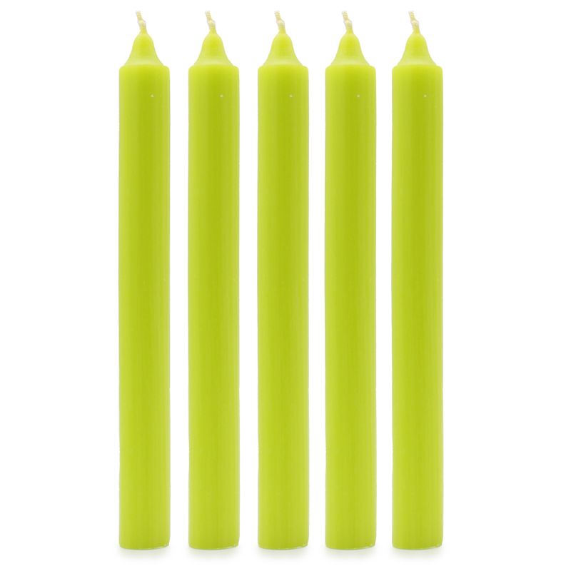 Bulk Solid Colour Dinner Candles - Rustic Lime Green