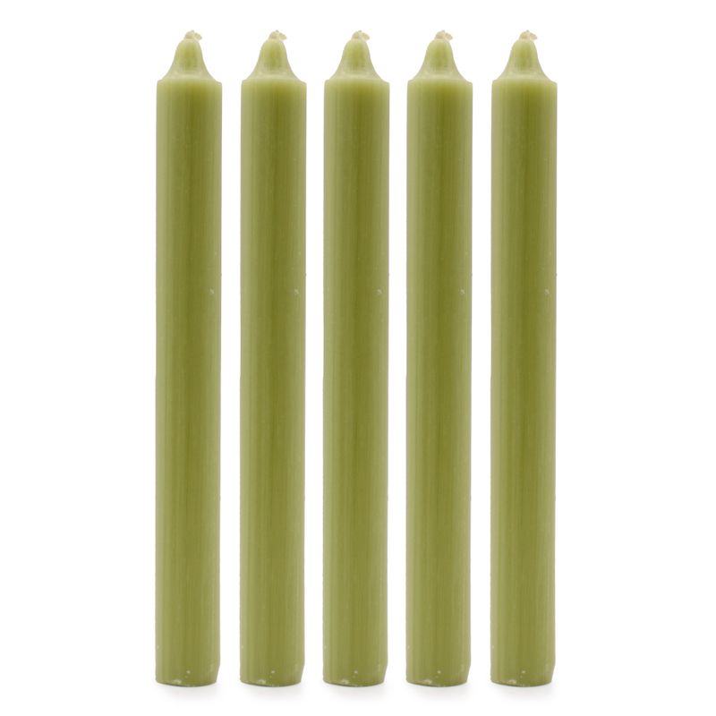 Bulk Solid Colour Dinner Candles - Rustic Olive