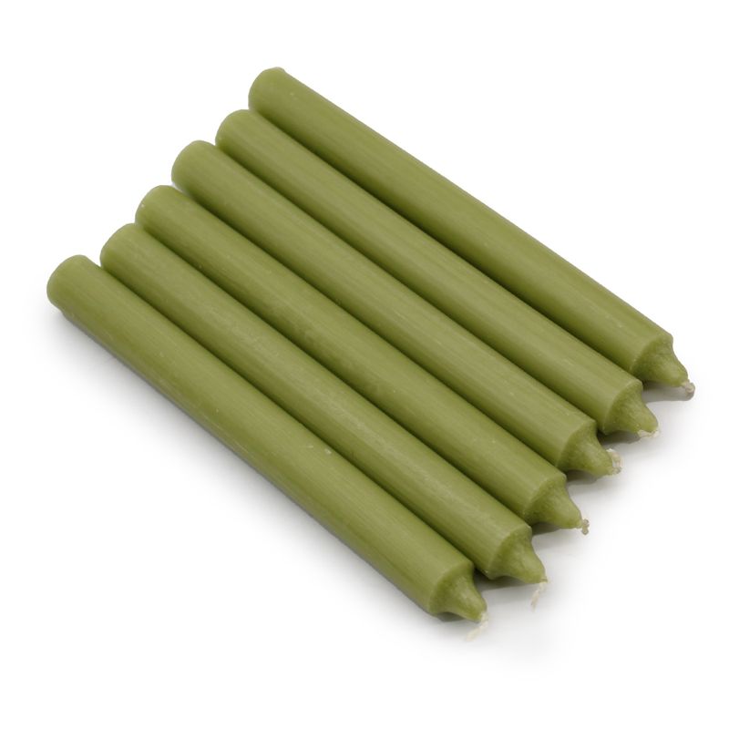 Bulk Solid Colour Dinner Candles - Rustic Olive