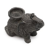 Elephant Incense & Candle Holder - Black Antique