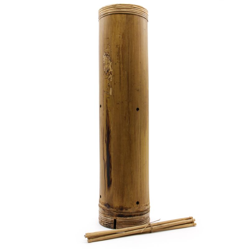 Bamboo Display Tube Stand 8 Pegs - 68x15cm