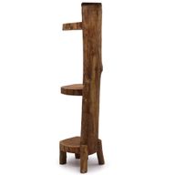 Natural Teak Log Shelve Display 3 Shelves 100cm high