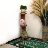 Natural Teak Log Shelve Display 3 Shelves 100cm high