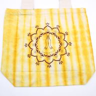 Tye-Dye Cotton Bag (6oz) - 38x42x12cm - Namaste Hands - Yellow - Natural Handle