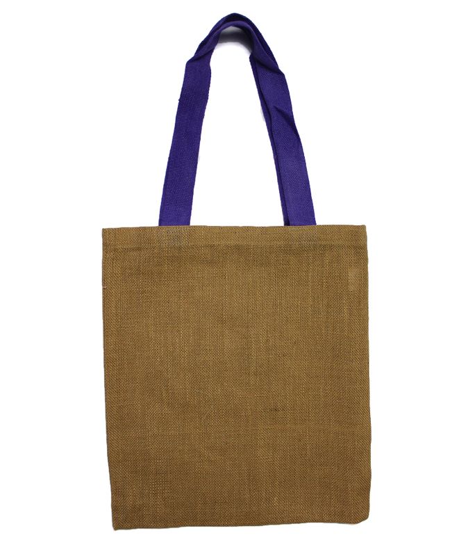 Large Jute Tote Bag - 5 assorted colour handles
