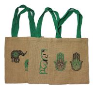 Large Jute Tote Bag - 3 assorted designs