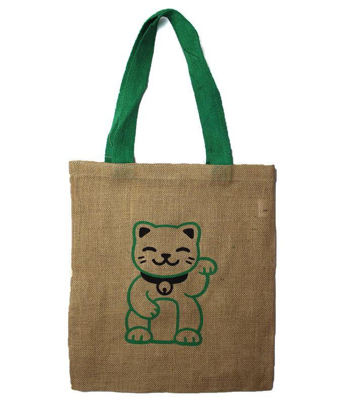 Large Jute Tote Bag - 3 assorted designs