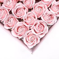 Craft Soap Flowers - Med Rose - Pink With Black Rim