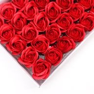 Craft Soap Flowers - Med Rose - Red With Black Rim