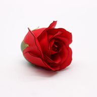 Craft Soap Flowers - Med Rose - Red With Black Rim