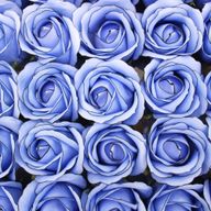 Craft Soap Flowers - Med Rose - Blue With Black Rim