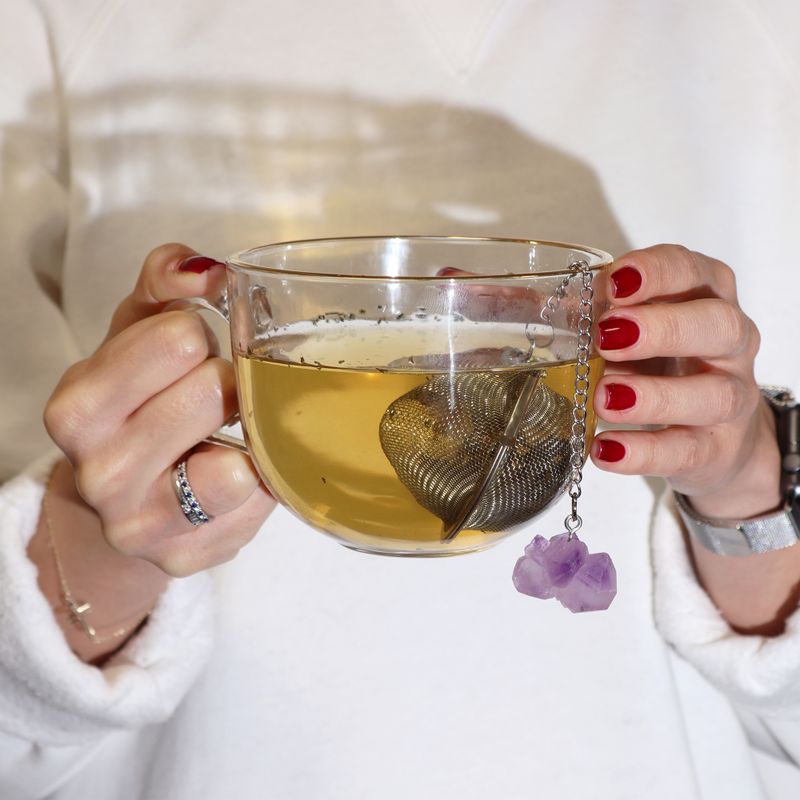 Raw Crystal Gemstone Tea Strainer - Red Jasper