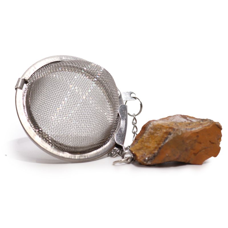 Raw Crystal Gemstone Tea Strainer - Gold Tiger's Eye