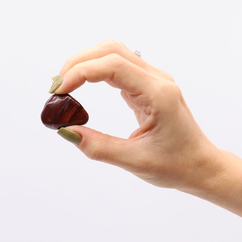 African Gemstone Tiger's Eye - Red - Size 7 - 26mm