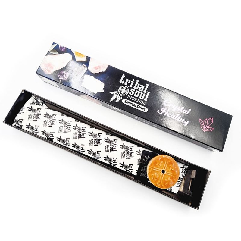 Crystal Healing Tribal Soul Spiritual Incense Sticks and Ceramic Holder