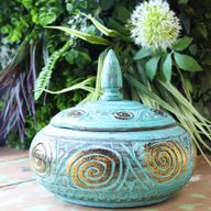 Turquoise Squat Sweet Jar