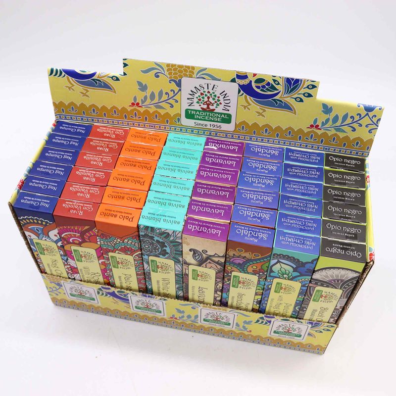 Namaste Mandala Masala Incense Display Pack (6x8 Fragrance)