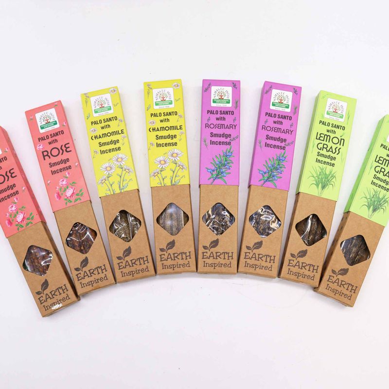 Earth Inspired Smudge Incense Display Pack ( 4 x 12 Fragrances)