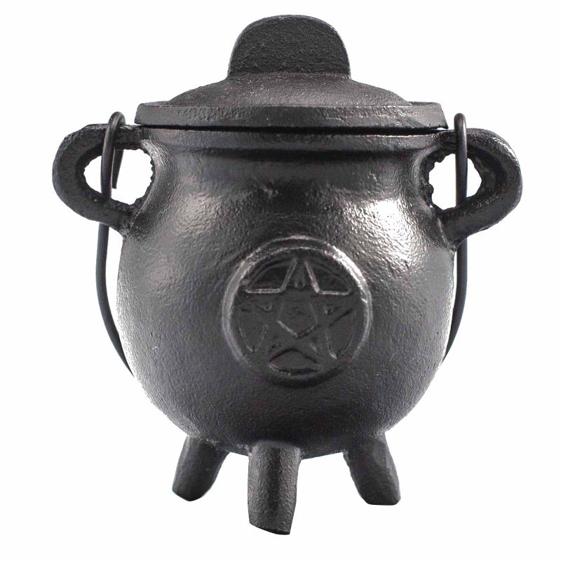 Cast Iron Cauldron with Pentagram 6.5x13cm