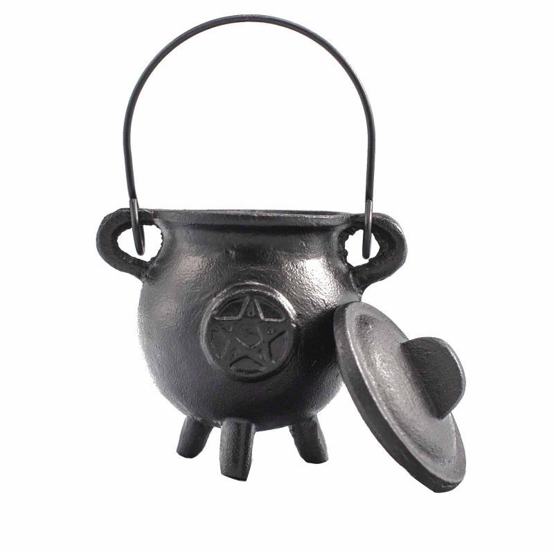 Cast Iron Cauldron with Pentagram 6.5x13cm