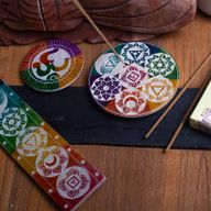 Soapstone Seven Chakra Incense Holder - 26x5cm
