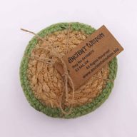 Natural Coaster - Jute & Cotton 10cm (set of 4) - Olive Border