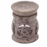 Small Soapstone Oil Burner 8cm - Three Moon Pentagram