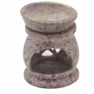Small Soapstone Oil Burner 8cm - Three Moon Pentagram