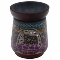 Large Soapstone Oil Burner 13cm - Elephant - Five Colours
