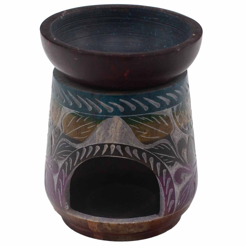 Large Soapstone Oil Burner 13cm - Elephant - Five Colours