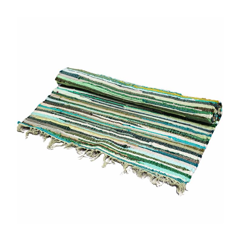 Small Natural Greens Rag Rug - 50x90cm