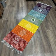 100% Cotton Yoga Rug - 60x200cm - 7 Chakras