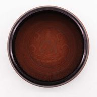 Earth Powder Singing Bowl - Clay Om Buddha - 16cm
