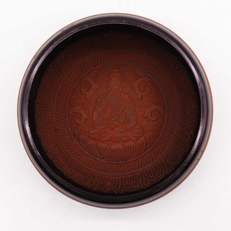 Earth Powder Singing Bowl - Clay Om Buddha - 16cm