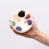 Large Chakra Crystal Candle - Seven Chakra