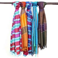 Lrg Indian Boho Scarves - 75x180cm - Random Blues
