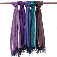 Lrg Indian Boho Scarves - 75x180cm - Random Colours with Gold Thread